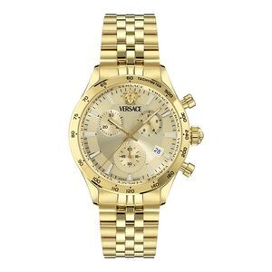 Versace Hellenyium Chrono Petite Bracelet Watch Gold Mens